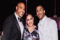 Marques Houston's Wife Miya Displays Her Flawless Figure in a Long White Dress with a High Slit